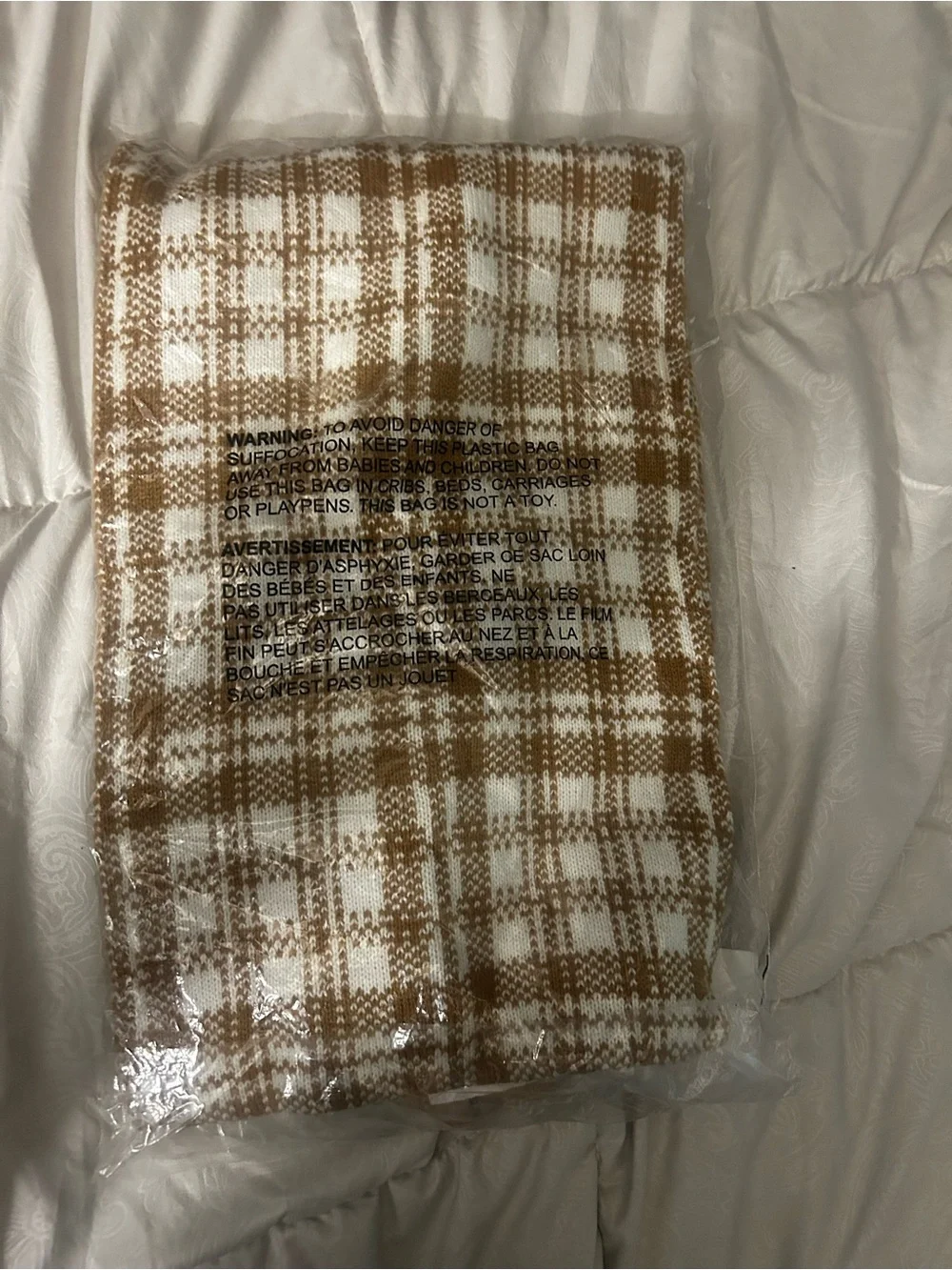 Timberland Men’s Brown & White Plaid scarf